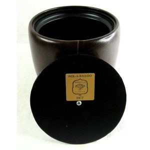 Vintage Ice Bucket Faux Leather Brown Oakridge Country Club Rare 1977 Elmar Mfg